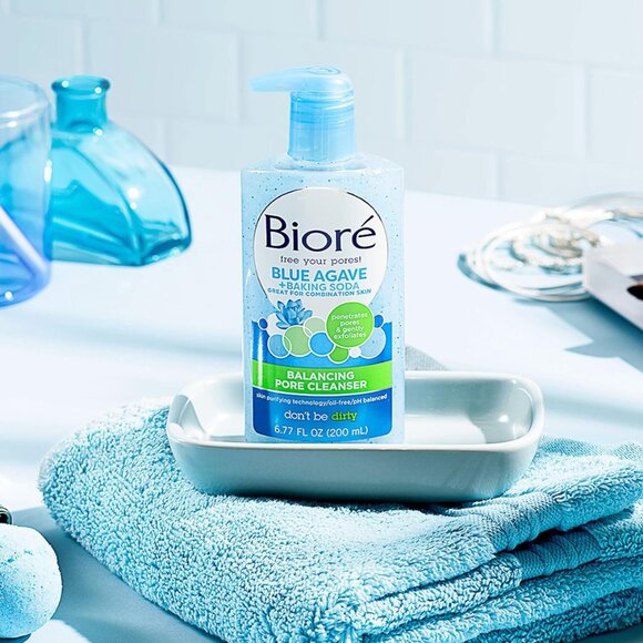 NEW Bioré Daily Blue Agave Baking Soda Balancing Pore Cleanser Combination Skin - Picture 4 of 4